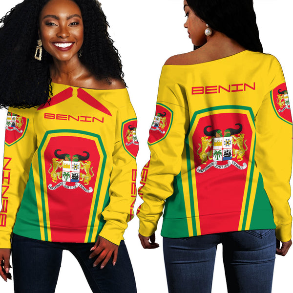 Benin Women's Off Shoulder Sweatshirts