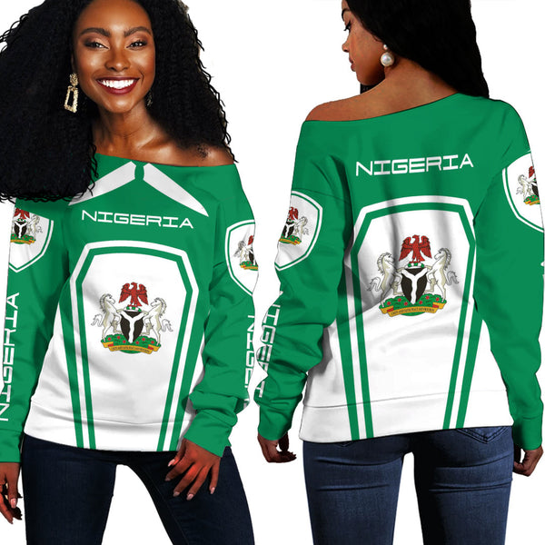 Nigeria Women's Off Shoulder Sweatshirts