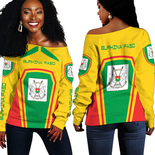 Burkina Faso Women's Off Shoulder Sweatshirts