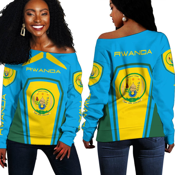 Rwanda Women's Off Shoulder Sweatshirts