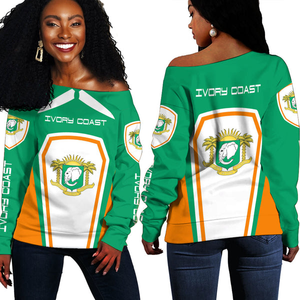 Ivory Coast Women's Off Shoulder Sweatshirts