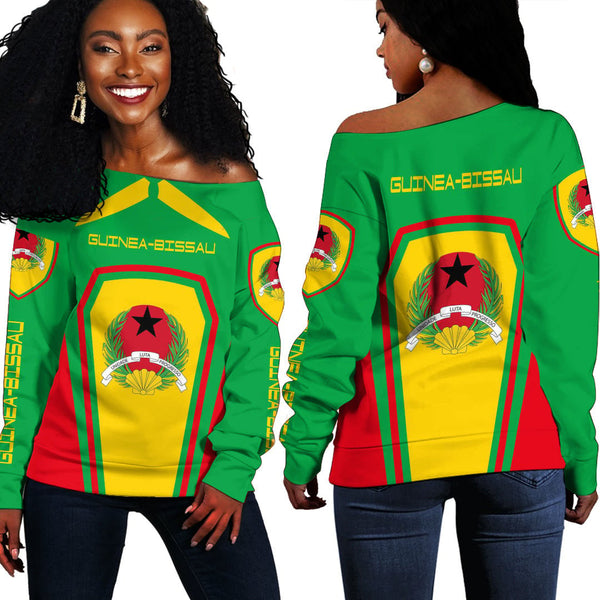 Guinea Bissau Women's Off Shoulder Sweatshirts