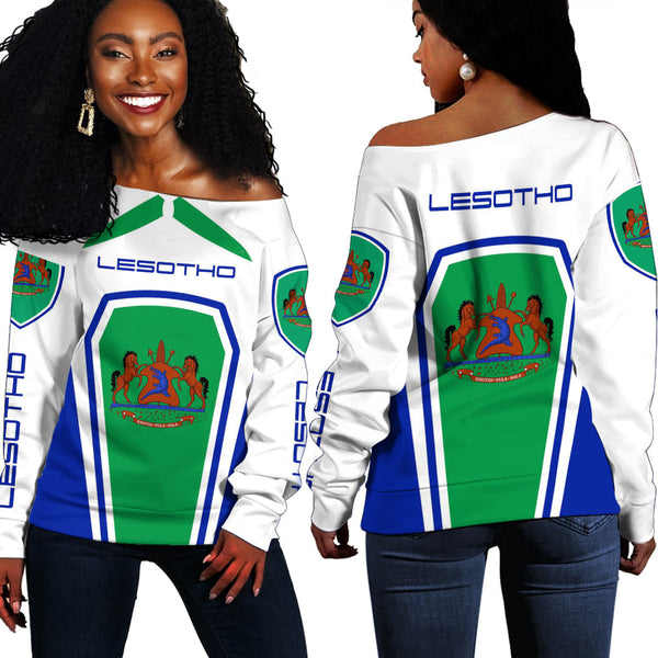 Lesotho Women's Off Shoulder Sweatshirts