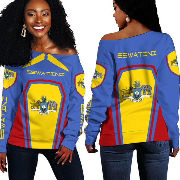 Eswatini Women's Off Shoulder Sweatshirts