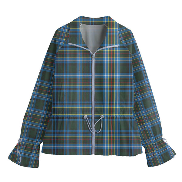 Cockburn Modern Tartan Plaid Lapel Collar Jacket Waist Elastic