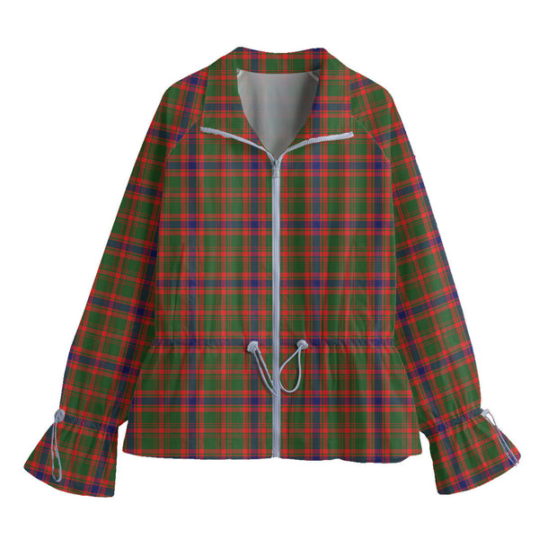 Nithsdale District Tartan Plaid Lapel Collar Jacket Waist Elastic