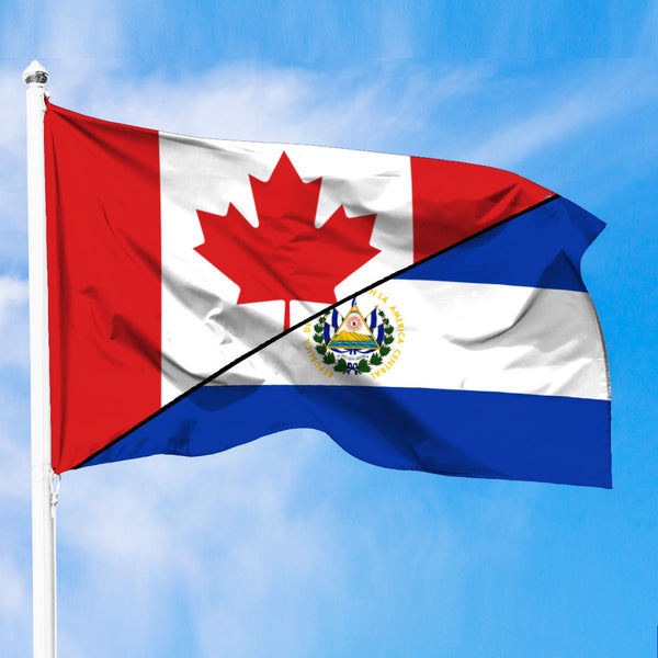 El Salvador Flag With Canada Flag