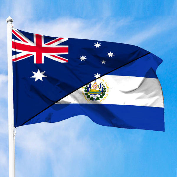 El Salvador Flag With Australia Flag