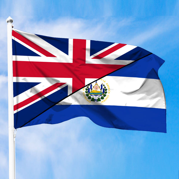 El Salvador Flag With United Kingdom Flag