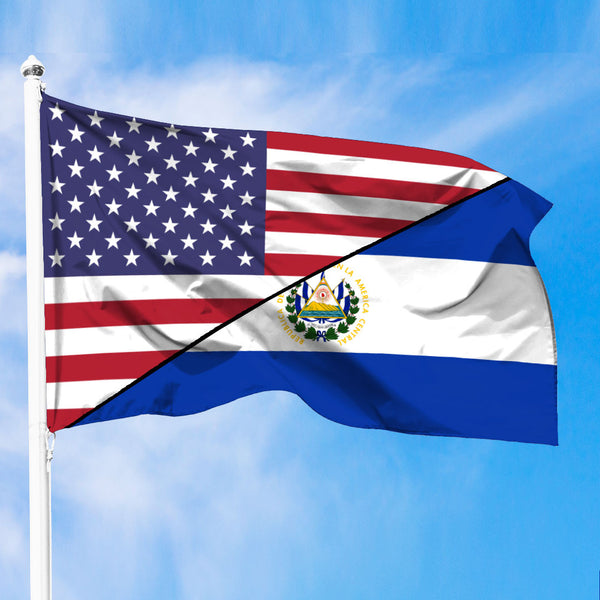 El Salvador Flag With American Flag