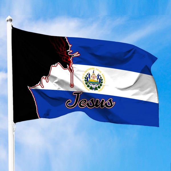 El Salvador Jesus Premium Flag