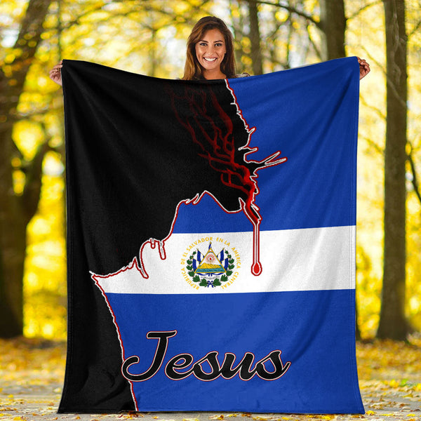 El Salvador Jesus Premium Blanket