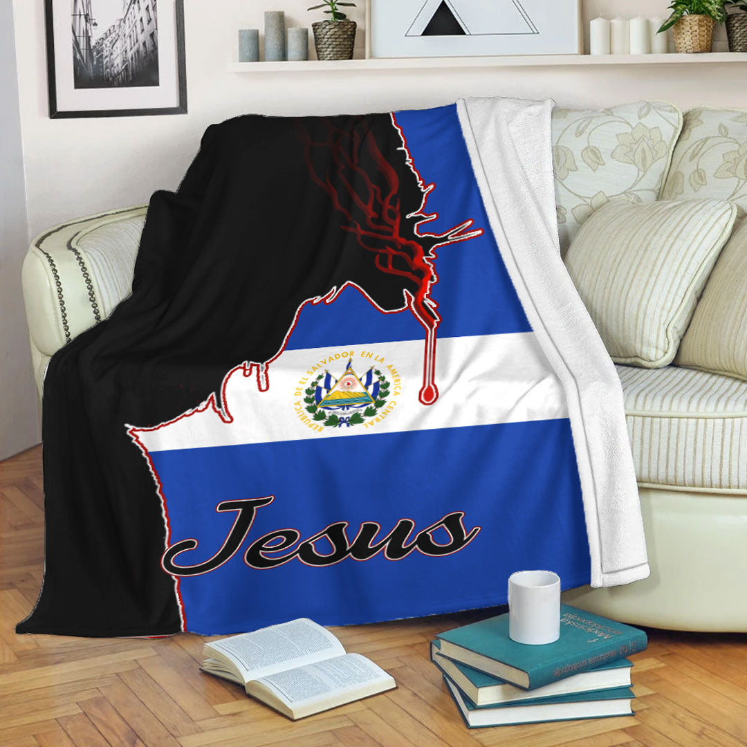 El Salvador Jesus Premium Blanket