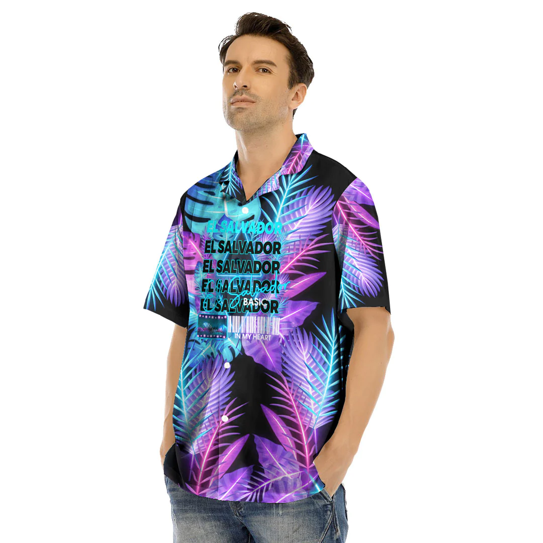 El Salvador Tropical Neon Hawaiian Shirt