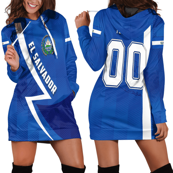 Custom El Salvador Sport Football Hoodie Dress