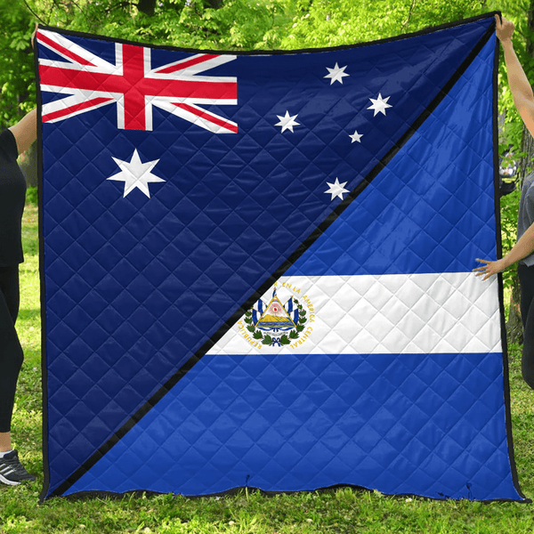 El Salvador With Australia Flag Premium Quilt