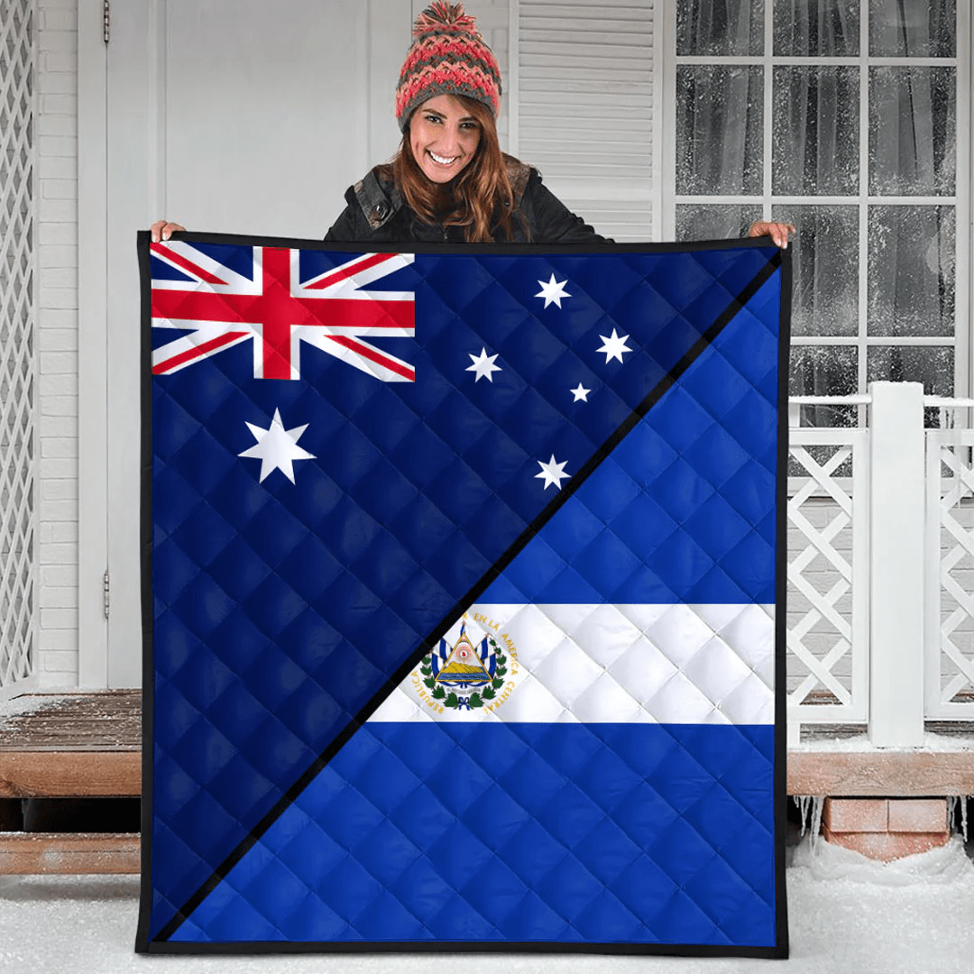 El Salvador With Australia Flag Premium Quilt