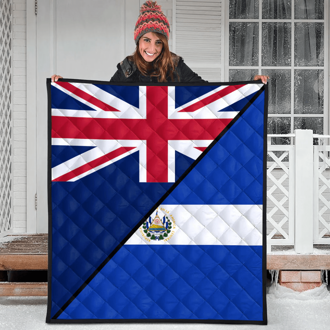 El Salvador With United Kingdom Flag Premium Quilt