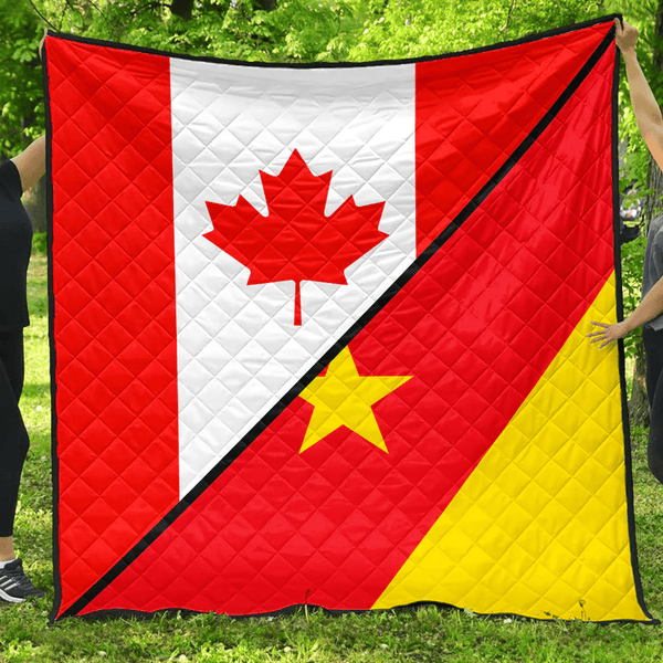 Ethiopia Of The Amhara Region With Canada Flag Premium Quilt