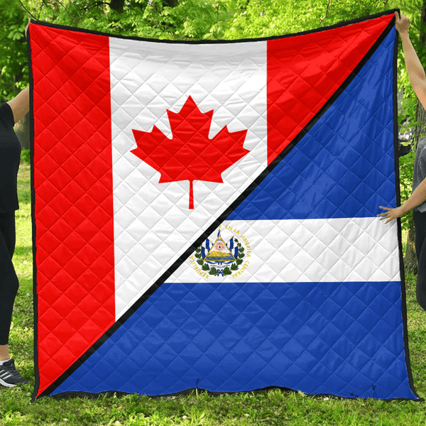 El Salvador With Canada Flag Premium Quilt