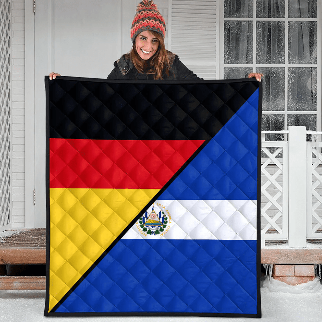 El Salvador With Germany Flag Premium Quilt