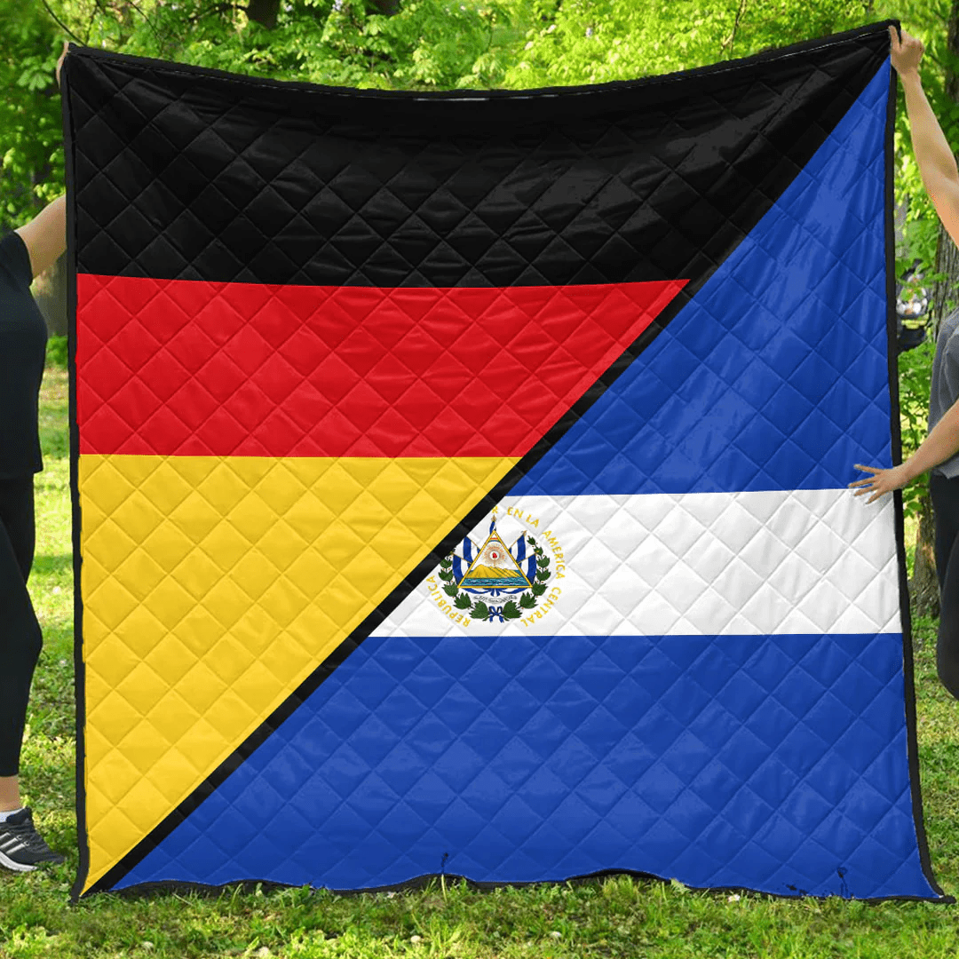 El Salvador With Germany Flag Premium Quilt