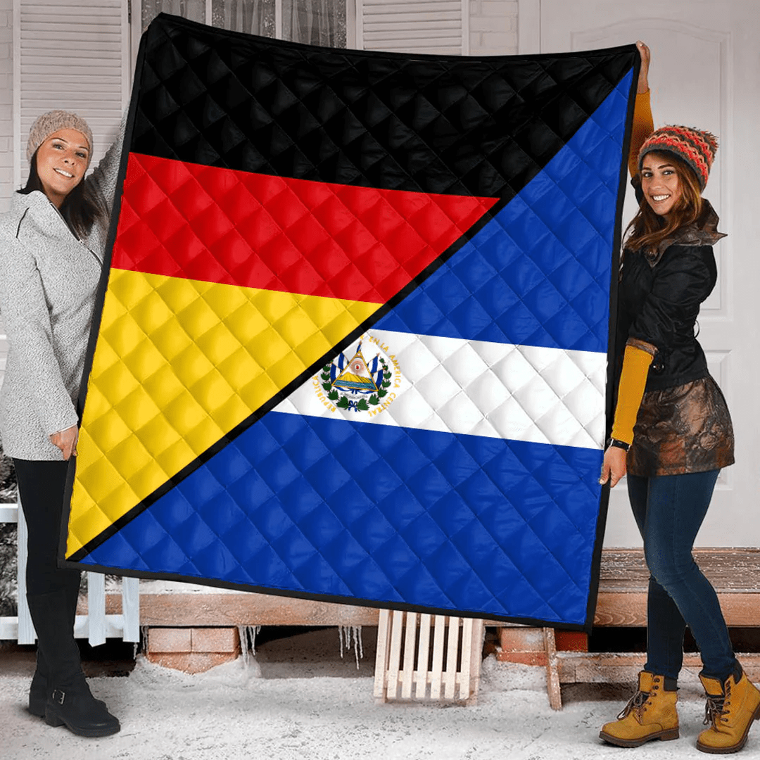 El Salvador With Germany Flag Premium Quilt