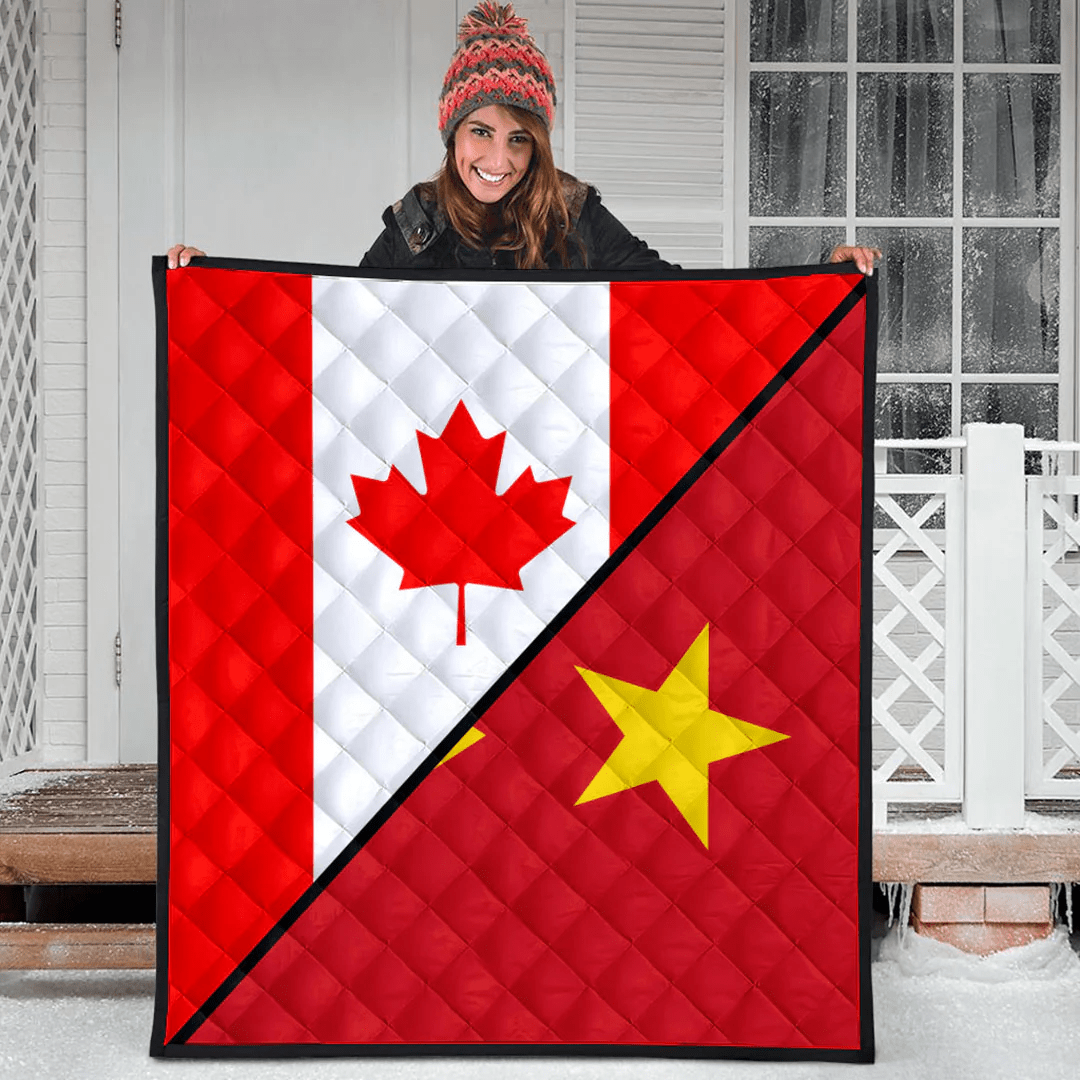 Tigray With Canada Flag Premium Quilt