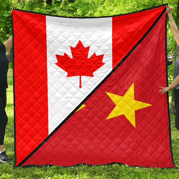 Tigray With Canada Flag Premium Quilt