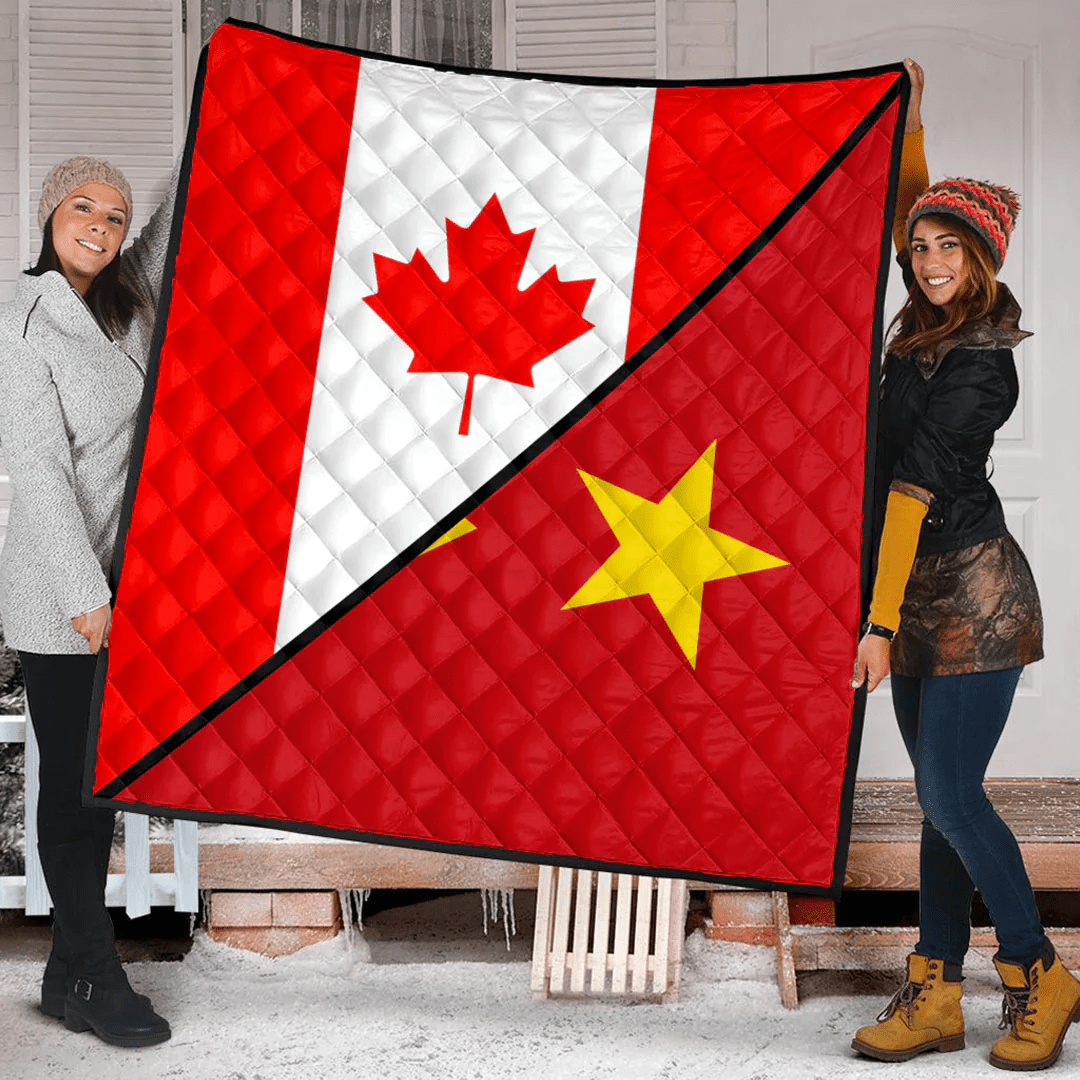 Tigray With Canada Flag Premium Quilt