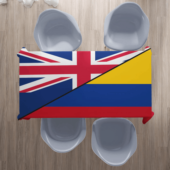 Colombia With United Kingdom Flag Tablecloth