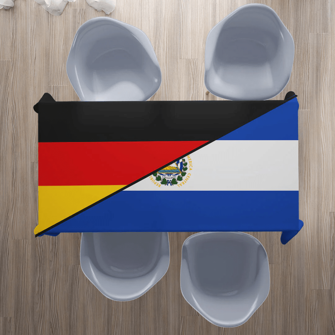 El Salvador With Germany Flag Tablecloth