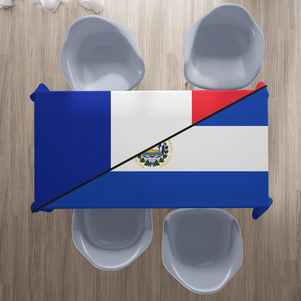 El Salvador With France Flag Tablecloth