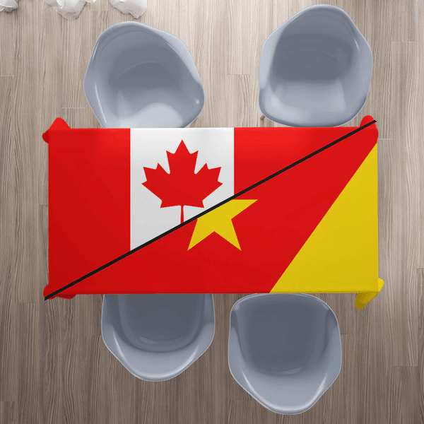 Ethiopia Of The Amhara Region With Canada Flag Tablecloth