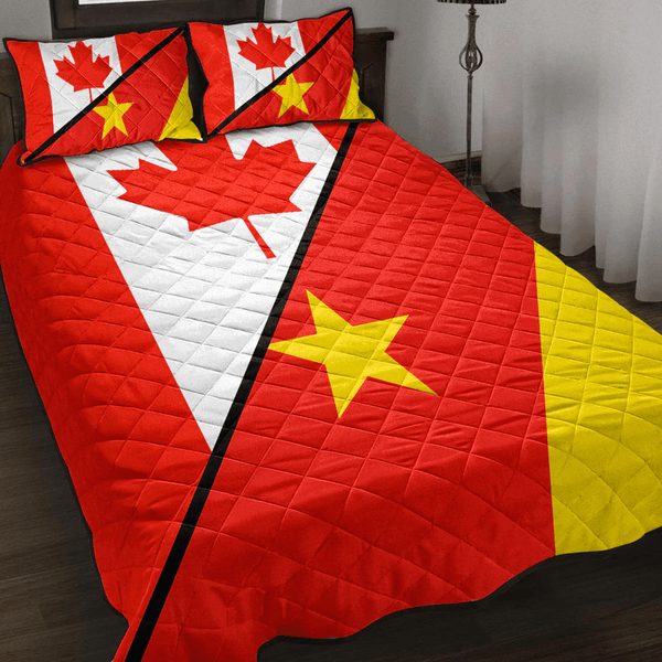 Ethiopia Of The Amhara Region With Canada Flag Quilt Bed Set