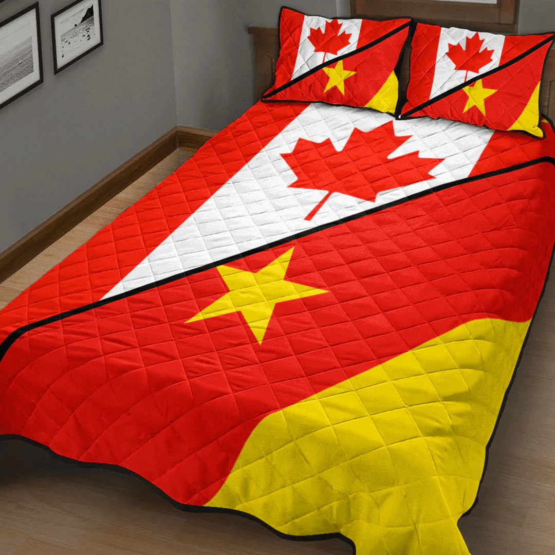 Ethiopia Of The Amhara Region With Canada Flag Quilt Bed Set