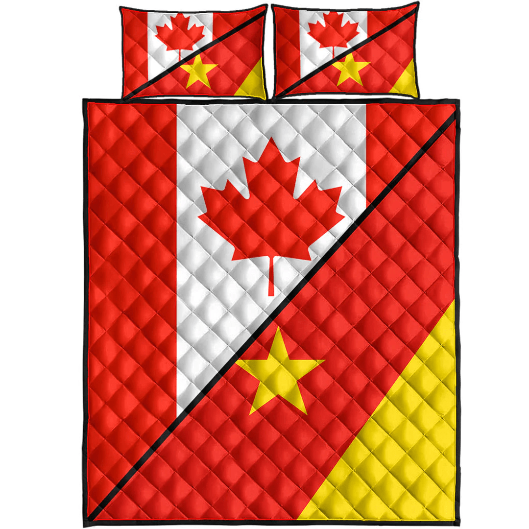 Ethiopia Of The Amhara Region With Canada Flag Quilt Bed Set