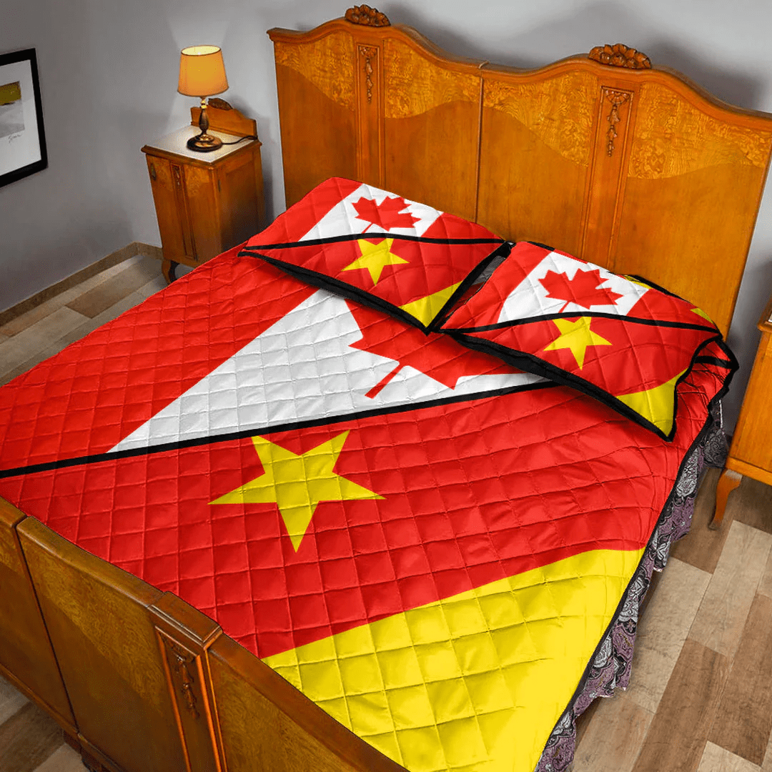 Ethiopia Of The Amhara Region With Canada Flag Quilt Bed Set