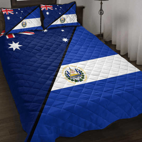 El Salvador With Australia Flag Quilt Bed Set