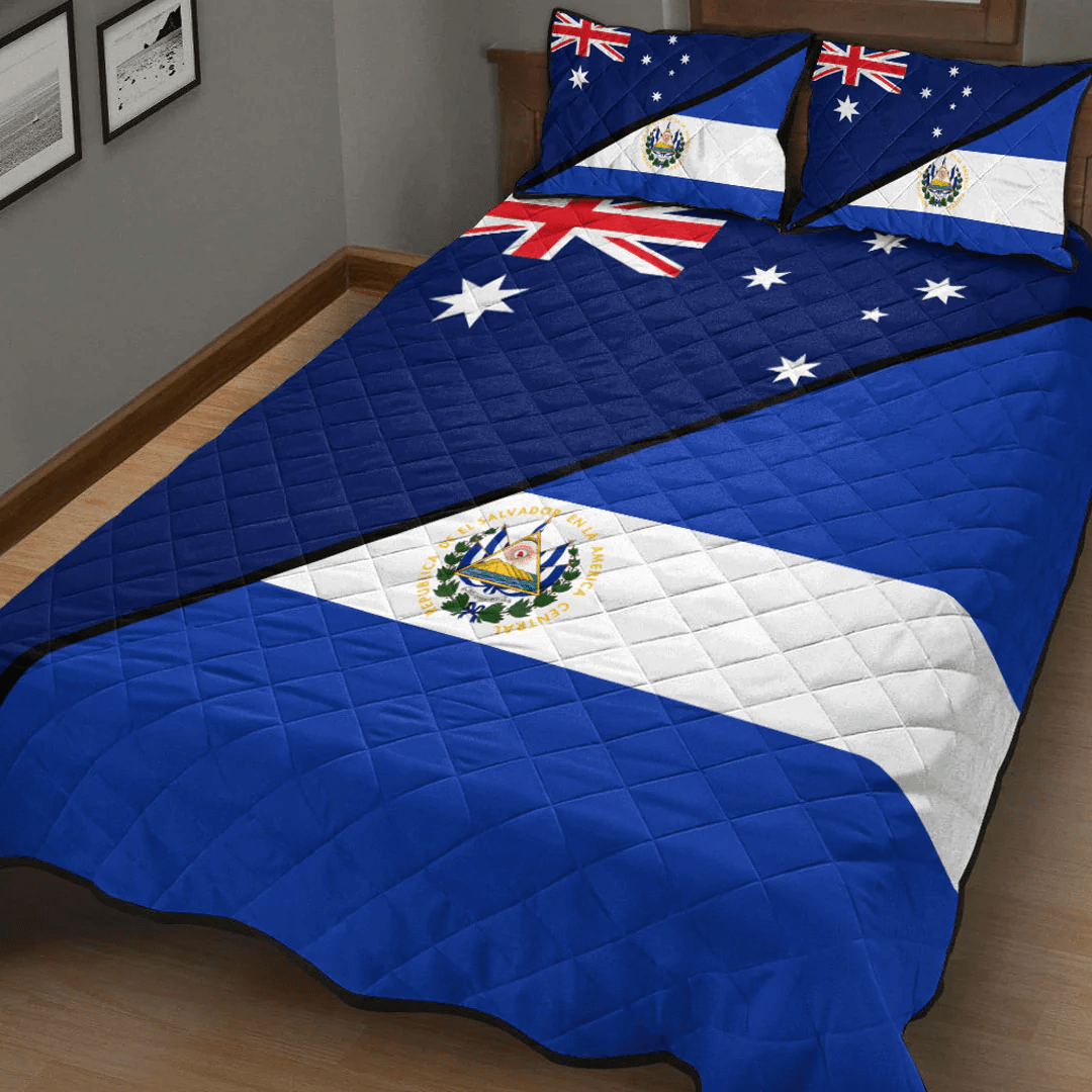 El Salvador With Australia Flag Quilt Bed Set