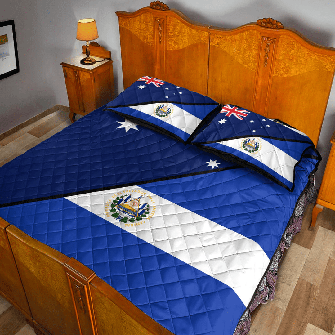 El Salvador With Australia Flag Quilt Bed Set