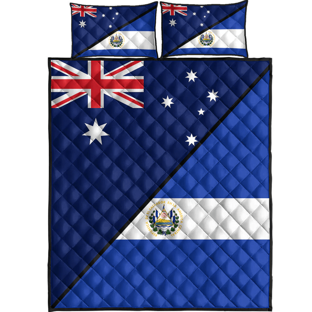 El Salvador With Australia Flag Quilt Bed Set