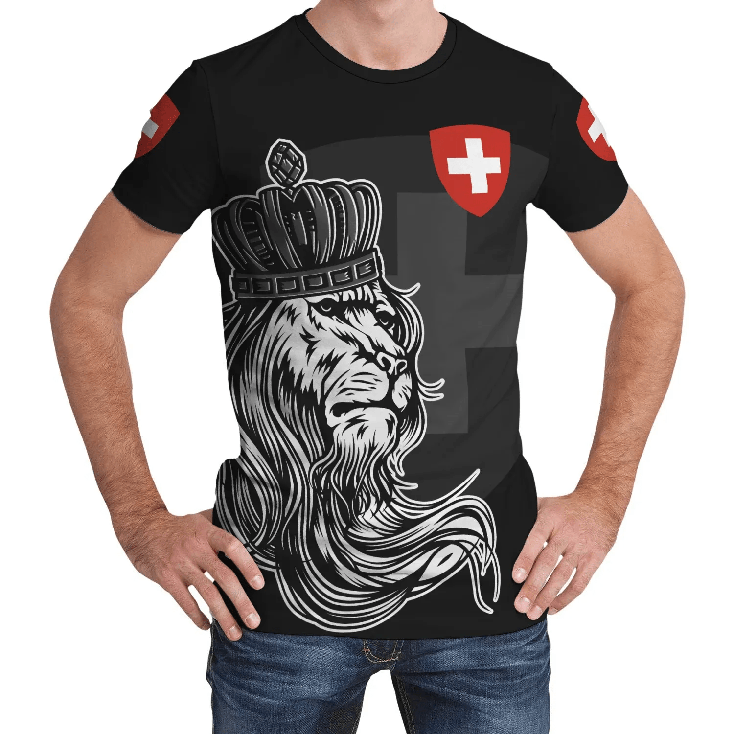 Switzerland T Shirt Lion With Crown