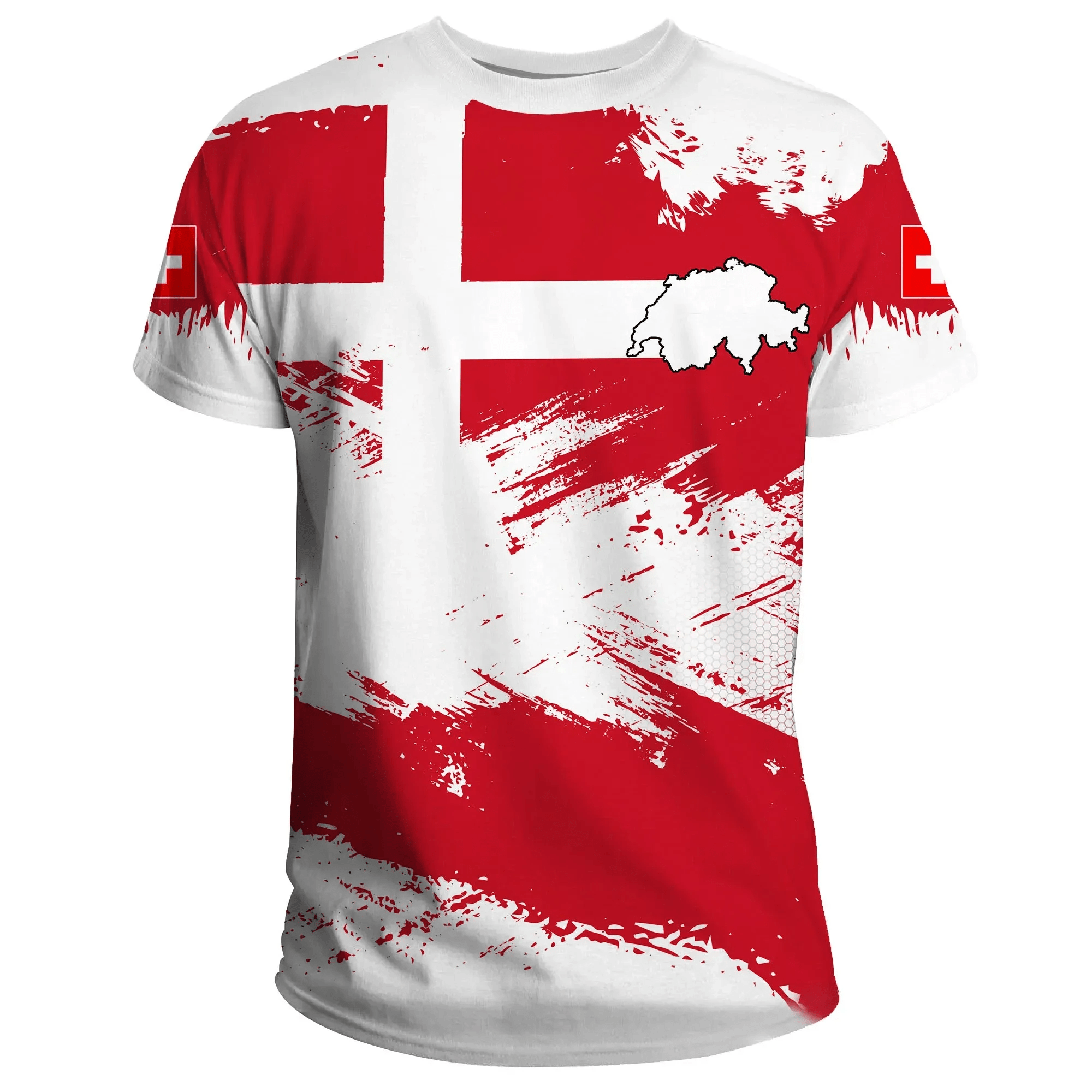 Switzerland T Shirts Switzerland Flag Brush