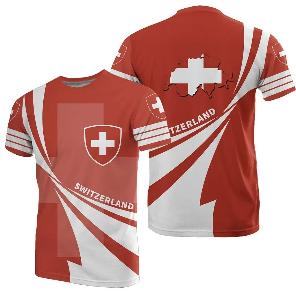 Switzerland T Shirt Flag Doma Style J3