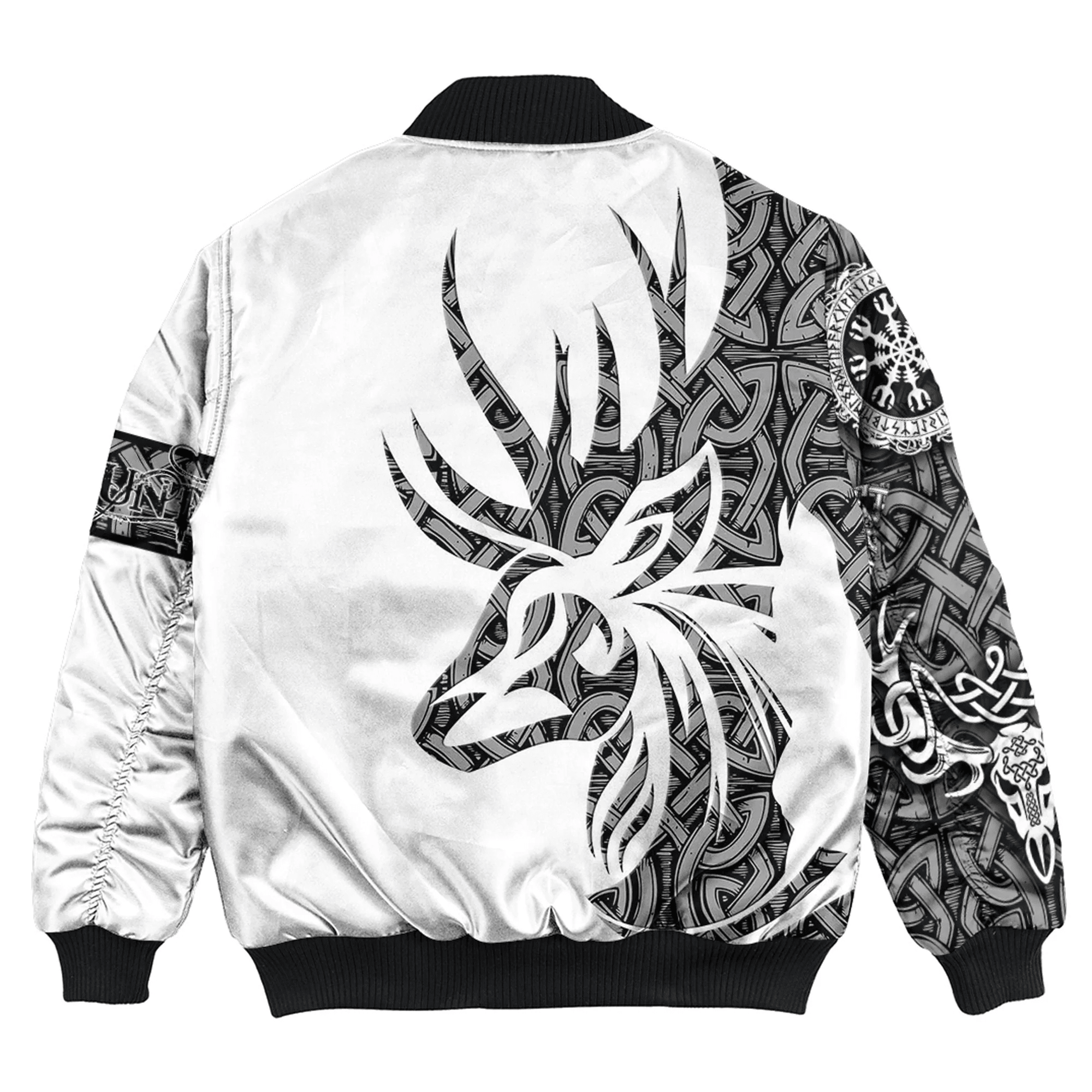 Viking Bomber Jacket Celtic Elk Hunter Style