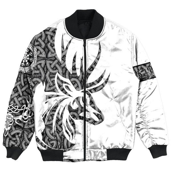 Viking Bomber Jacket Celtic Elk Hunter Style