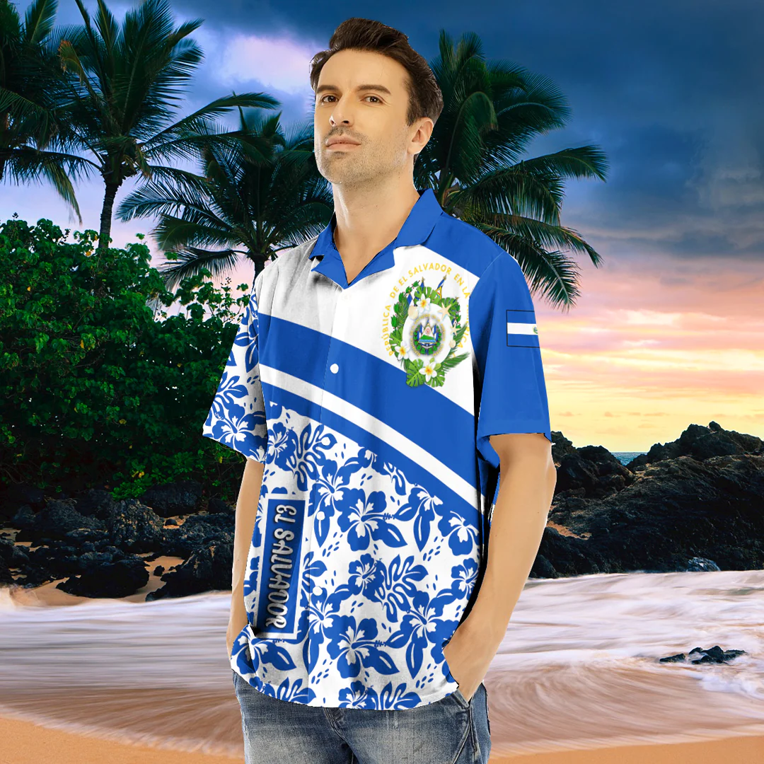 Hawaii Shirt El Salvador Summer Flower Pattern