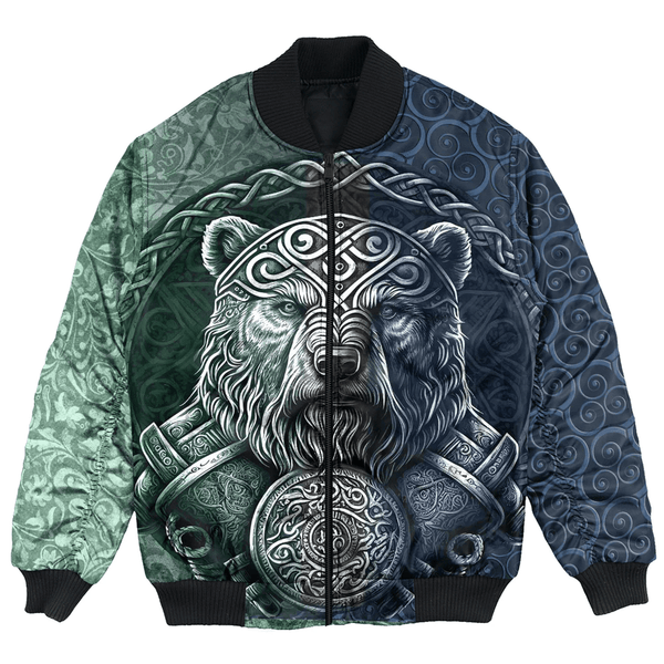 Viking Bomber Jacket Bear Warrior Celtic Knot Style Style