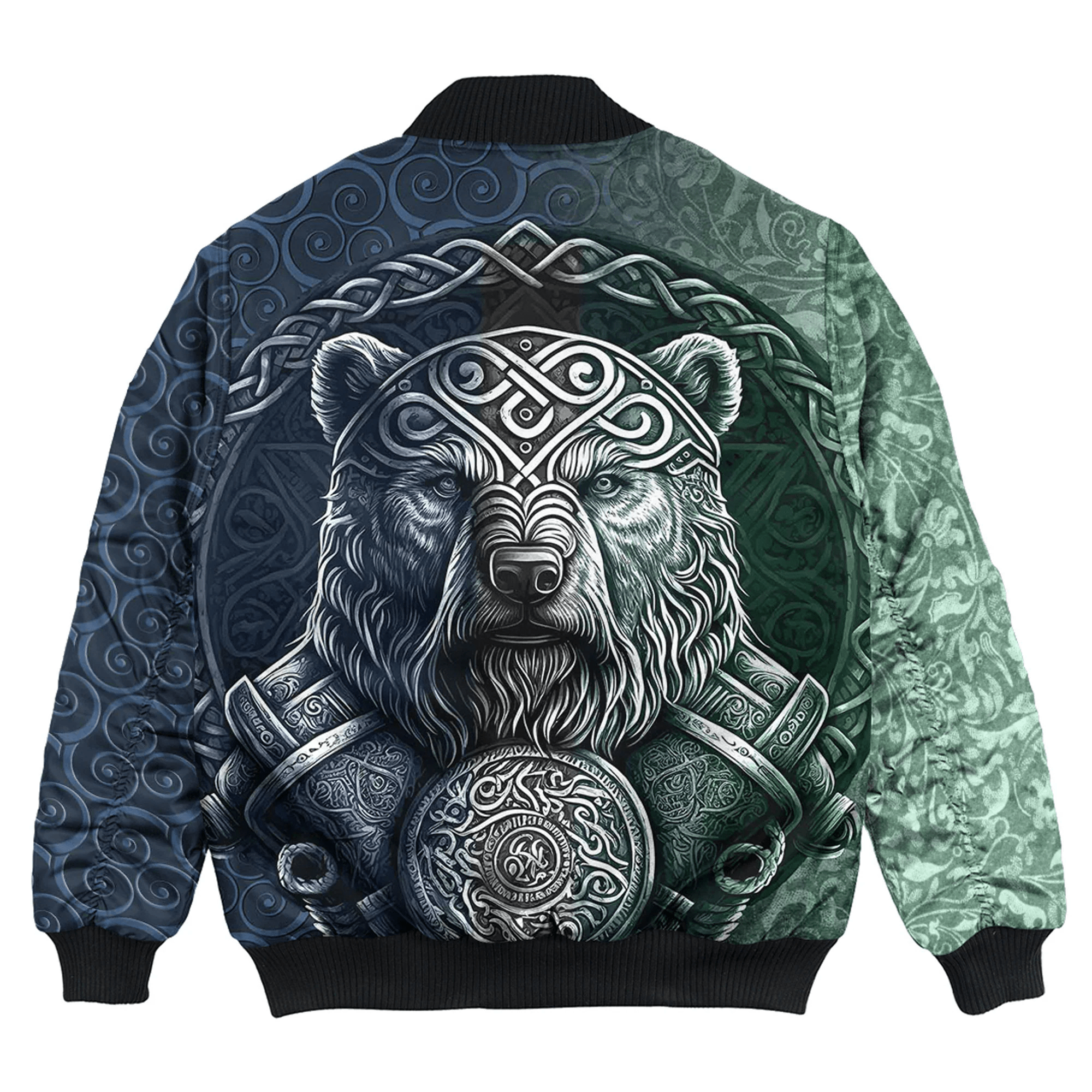 Viking Bomber Jacket Bear Warrior Celtic Knot Style Style